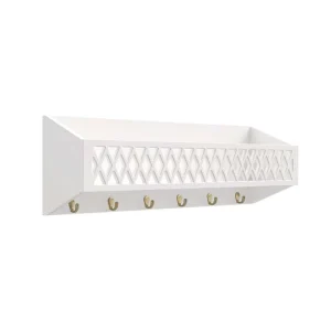 Cam Cam Copenhagen Harlequin Shelf with Hooks - FSC Mix - White