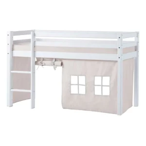 Hoppekids Curtain for Mid sleeper bed and Bunk bed - Multiple Sizes - Silver Cloud