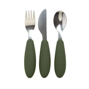 BIBS Dinner Cutlery Set with 3 Pieces - Hunter Green