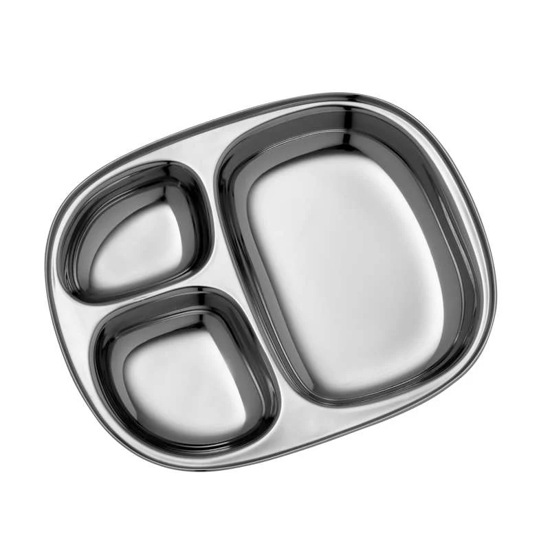 Pulito SteelLunchTray Divided Plate - Stainless Steel - Medium