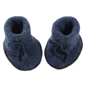 Engel Natur Baby Booties - Pure Wool Fleece - Blue Melange