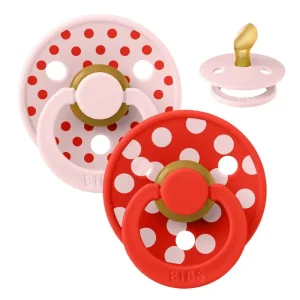 BIBS Anatomical Colour Hair Tie - 2-Pack - sz. 1 - natural rubber - Polka Studio - Blossom/Candy Apple