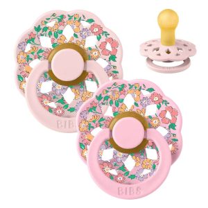 BIBS Round Boheme Pacifier - 2-Pack - sz. 1 - natural rubber - Liberty - Oscar Meadow/Blossom Mix