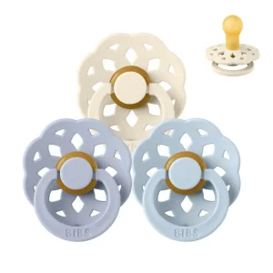 BIBS Round Boheme Pacifier - Sample pack - 3 pcs. - sz. 1 - Soft and Clear