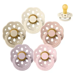 BIBS Round Boheme Pacifier - Sam pack - 5 pcs. - sz. 1 - Soft and Gentle