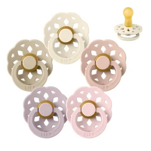 BIBS Round Boheme Pacifier - Sample pack - 5 pcs. - sz. 2 - Soft and Gentle