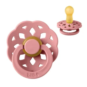 BIBS Round Boheme Pacifier - Size 2 - Natural Rubber - Dusty Pink