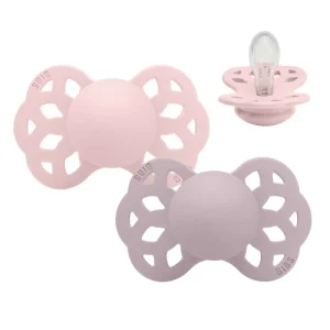 BIBS Symmetrical Infinity Pacifier - 2-Pack - Str. 1 - Silicone - Blossom/Dusky Lilac
