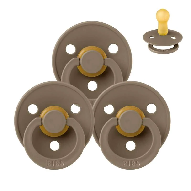 Bibs Round Colour Pacifier - Pack - 3 pcs. - sz. 2 - Dark Oak