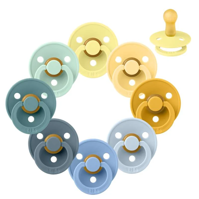 Bibs Round Colour Pacifier - Sampler - 8 pcs. - sz. 2 - Summer at The Beach - Image 2