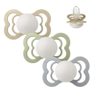 BIBS Symmetric Supreme Pacifier - Multi-Pack - 3 pcs. - Size 2 - Sleep Tight Little One - GLOW