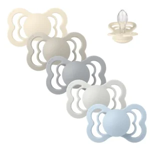 BIBS Supreme Pacifier - Multi-pack - 5 pcs. - Size 2 - Soft and Clear