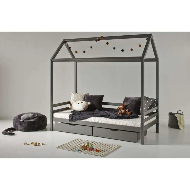 Hoppekids ECO Dream - House Bed Module - 90x200 cm. - Smoked Pearl - Image 4