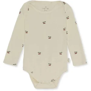 Konges Sløjd Long-Sleeved Bodysuit GOTS - CHERRY